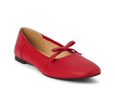 Ballet flat with bow detail. Leather & Suede upper, Slip on for easy entry,0.5\ flat sole, Round toe, Padded insole, Manmade outsole | Women's Coconuts by Matisse Missy Flats in Red Size 10 Women's Ballet Flats, Chic Flats, Fashion Shoes Flats, Suede Ballet Flats, Womens Ballet Flats, Kids Sandals, Leather Ballet Flats, Ballet Flat Shoes, Ballet Flat