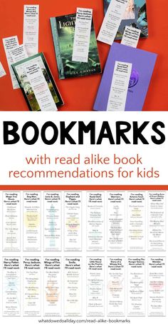 the bookmarks with read like book recommendeds for kids