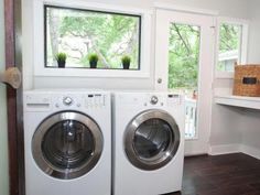 a washer and dryer in a laundry room