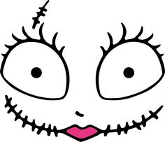 the face of a cartoon character with large eyes and long eyelashes, drawn in black and white