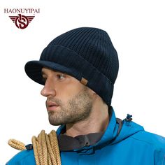 New Arrive Winter Men Knitted Hats Cotton Acrylic Brim Caps Outdoor Ski Earflap Beanie Skullies Cap Warm Christmas A046 -- Shop now for Xmas. Find similar lovely pieces on  AliExpress.com. Just click the VISIT button. #christmasdecordiy Braids With Beanie, Earflap Beanie, Warm Hats, Visor Beanie, Wool Hat Knit, Outdoor Cap, Velvet Hat, Winter Hats For Men