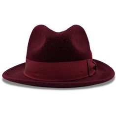 Experience timeless elegance with our Iconify Collection's Burgundy 2 1/4" Brim Beaver Look Felt Hat, designed for those who appreciate sophistication. Crafted with attention to detail, this hat features a pinch crown, feather accent, and a matching grosgrain ribbon. Made from premium quality beaver look wool, it offers both style and durability. With a velcro size adjuster for the perfect fit, this hat ensures comfort and classic appeal. Brim Size: 2 1/4" Feather Accent Matching Grosgrain Ribbo Adjustable Curved Brim Gatsby Hat, Gatsby Style Adjustable Hat With Curved Brim, Adjustable Gatsby Hat With Curved Brim, Fitted Burgundy Fedora Hat, Luxury Fitted Panama Hat For Formal Occasions, Elegant Burgundy Hat For Winter, Fitted Elegant Panama Hat For Formal Occasions, Luxury Formal Panama Hat, Fitted Wide Brim Fur Felt Panama Hat