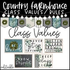 an image of class valentine's cards with the text country farmhouse house class valentine's