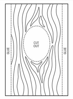 the cut out pattern is shown in black and white