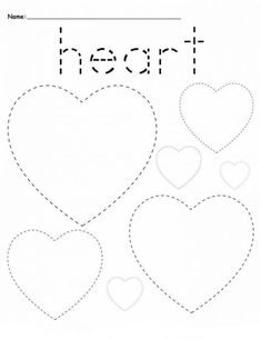 printable worksheet for valentine's day with hearts and the word heart