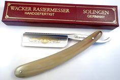 Wacker Solingen "Jungmeister" Full Hollow 7/8 Straight Razor with Engraved Spine Vintage Straight Razors, Living On The Edge, Male Grooming