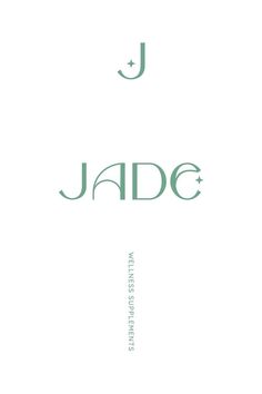 the words jade are written in green on a white background