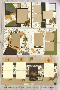 scrapbook layouts made using the autumn collection