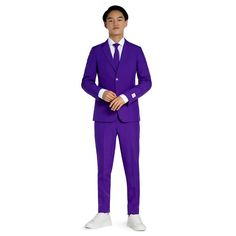 Purple Single Breasted Suits For Business, Single-breasted Purple Suit For Business, Purple Single-breasted Suits For Business, Tailored Single-breasted Purple Suits, Purple Tailored Single-breasted Suit, Prince Suit, Suit Purple, Suit And Tie