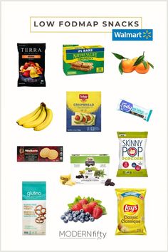 Examples of low FODMAP snacks at Walmart Low Fodmap Snacks On The Go, Gluten Free Walmart, Fodmap Diet Breakfast, Low Fodmap Travel Food, Low Fodmap Store Bought, Fodmap Diet Snacks, Fodmap Snacks On The Go, Easy Low Fodmap Breakfast, Ibs Friendly Snacks