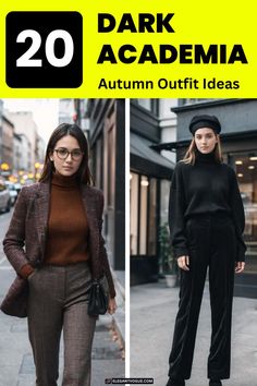 Dark Academia Autumn Outfit Ideas Dark Academia Style Guide, Moody Outfit, Cozy Knitwear, Dark Academia Outfit