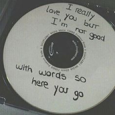 a cd that has writing on it