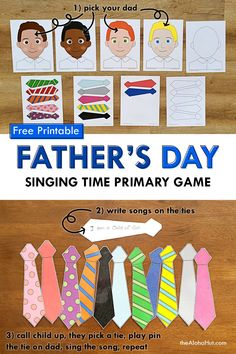 father's day song and printables for kids to play with the children