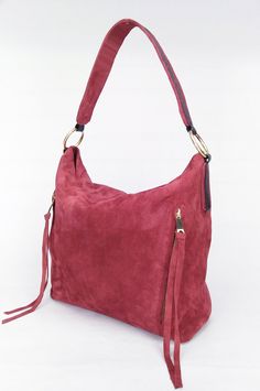 "This is Shayan hobo bag from Italian suede leather with a unique soft surface in red color (slight dark red ) Shayan hobo bag is highly functional, providing you with plenty of space to carry your essentials around with ease. Dimensions: Height - 26 cm ( 10.24 \") Width - 27 cm ( 10.63 \") Depth- 12 cm ( 4.72 \") (depth is measured across bottom of backpack) Key features: * The sturdy zip closure ensures that your belongings remain safe, whether you're at work or traveling. * A large front pock Burgundy Hobo Bag With Zipper For Daily Use, Burgundy Hobo Bag With Zipper Closure For Daily Use, Burgundy Shoulder Hobo Bag With Zipper Closure, Burgundy Hobo Bag With Zipper For Everyday Use, Suede Shoulder Bag With Handle Drop For Daily Use, Burgundy Hobo Bag With Zipper Closure, Everyday Burgundy Hobo Bag With Zipper Closure, Suede Hobo Shoulder Bag With Zipper, Suede Hobo Bag With Zipper For Everyday Use