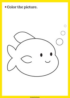 a coloring page with an image of a fish