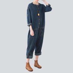 Introducing our dark wash. baggy denim overalls from the 2023 Autumn Collection ââ‚?the perfect mix of street style and sophistication!Why You Need It In Your WardrobeThese overalls are designed to embody the spirit of rebellion. being the ultimate balance between contemporary fashion and nostalgic street style. Crafted with a distinctive distressed pattern and baggy fit. they'll bring an edgy and effortless look to your wardrobe.Distinctive Features: Street Style: Inspired by the iconic street Oversized Dark Wash Jeans With Pockets, Cotton Denim Jumpsuit In Medium Wash For Fall, Medium Wash Cotton Denim Jumpsuit For Fall, Relaxed Fit Denim Jumpsuit With Pockets In Medium Wash, Relaxed Fit Medium Wash Denim Jumpsuit With Pockets, Fall Medium Wash Cotton Denim Jumpsuit, Casual Baggy Dark Wash Denim Jumpsuit, Baggy Denim Jumpsuit With Pockets For Fall, Baggy Denim Blue Overalls With Pockets