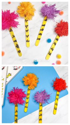 the process for making pom poms is to make them look like they have been made