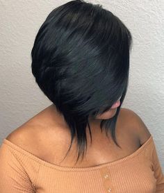 Bob Black Women, Black Haircuts, Bob Hairstyles For Black Women, Trendy We Fryzurach, Black Bob Hairstyles, Tan Skin Blonde Hair, Bob Black, Black Wedding Hairstyles, Angled Bob Hairstyles