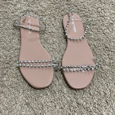 Brand New Fashion Nova Sandals Clear Studs Strapped Sandals, Ankle Strap Sandals, Strap Sandals, Women's Shoes Sandals, Ankle Strap, Fashion Nova, New Fashion, Shoes Sandals, Size 10