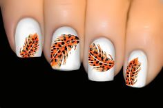 FEATHER Nail Art Water Transfer Decal Sticker ♥ Animal Print Cheetah ♥ #1746 Leopard Nail Art, Orange Nail Art, Water Nails, Nail Soak, Nail Art Tips, Beauty Brushes