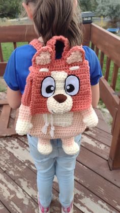 This is my design for an adorable red Heeler backpack. My kids love this show and wanted items from it, so we made this with yarn that was cheap and easy to get a hold of in case there is many others who would love it as well! With it being a gift for kids I also added instructions for adding a fabric liner to make sure none of their little treasures could squeeze out between the stitches. Happy crocheting!