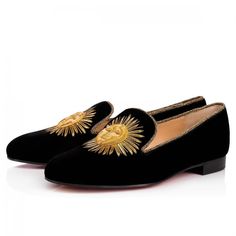 Christian Louboutin Morning Sakouette Flat Black Velvet Gold Sun Loafer 37 ********** Christian Louboutin ********** Brand: Christian Louboutin Size: 37 (Know Your Louboutin Size) Name: Morning Sakouette Color: Black Style: Loafer Flat Style#: 1180291 Material: Velvet Rounded Toe Slip On Loafers Gold Piping Sun Embroidered Detail Black Velvet Soft Material Small Back Block Loafer Heel Classic Red Leather Sole Brand New In Box, Comes With Box And Dust Bag 100% Authentic Or Your Money Back Great G Christian Louboutin Flats, Louboutin Flats, Embroidered Loafers, Louboutin Online, Christian Louboutin Outlet, Velvet Flats, Velvet Loafers, Velvet Shoes, Womens Fashion Casual Spring