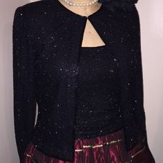 Sean Collection Presents A Wonderfully Fabulous Black Beaded Jacket And Matching Camisole. These Pieces Are Richly Beaded With No Flaws. This Is A Work Of Art! Beaded Jacket, Black Beads, Jackets & Coats, Jackets For Women, Women Shopping, Black, Color