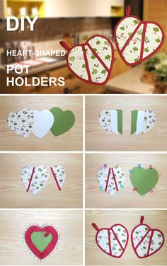 how to make heart shaped pot holders out of paper and scrapbook pages for valentine's day