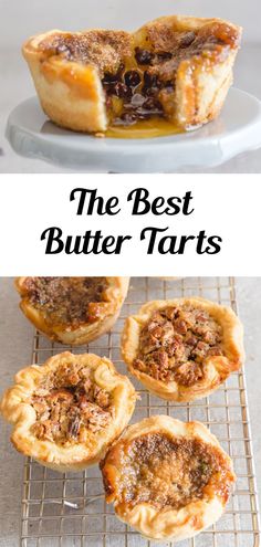 an old fashioned butter tarts recipe on a wire rack with the title above it