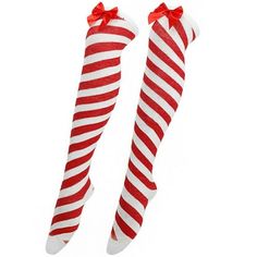 Christmas Bow Thigh High Long Stockings Over Knee Christmas Party Knee High Long Striped Stocking Material: Polyester Color: as the picture shows, (Due to the difference between different monitors, the picture may have slight color difference. please make sure you do not mind before ordering, Thank you!) Package weight: 65g Package size: 10x5x3cm,(Please allow 1-3mm error due to manual measurement. please make sure you do not mind before ordering.) zipper compression socks for men men's ankle so Striped Thigh High Socks, Striped Knee High Socks, Fur Leg Warmers, Baby Boy Socks, Womens Compression Socks, Over Knee Socks, Knee High Stockings, Striped Stockings, Ankle Socks Women