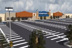 an artist's rendering of the exterior of a walmart store