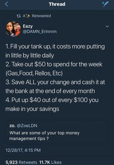 the tweet was posted to someone about their money