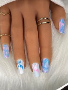 Baby Shower Nail Art Designs, Baby Shower Nail Art, Baby Shower Nails Boy, Maternity Nails, Baby Nail Art, Reveal Nails, Shower Nails, Gender Reveal Nails, Baby Shower Nails