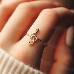 Music Jewelry Rings, Presents For Music Lovers, Piano Ring, Music Note Design