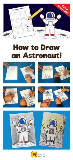 how to draw an astronaut book with pictures and instructions for children's art projects