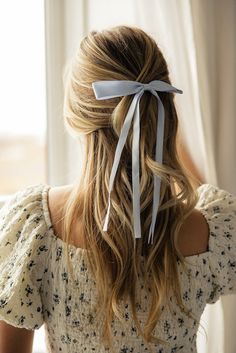 The Lottie will bring out your inner child. This bow is a stunning blue, perfect for a statement hairpiece. Featuring multiple ribbons for a flowy yet sophisticated look. School Hairstyles, Back To School Hairstyles, Bow Clip, Sleek Ponytail, Fish Tail Braid, Satin Bow, Inner Child, Hairstyles For School, Blue Satin