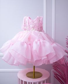 Pearls Dress, Fairy Princess Costume, Pink First Birthday, Sparkling Dress, Pink Baby Dress, First Birthday Dress, Baby Birthday Dress, First Birthday Dresses, Dress Infant