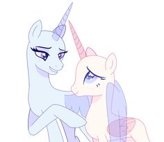 two unicorns are hugging each other with their eyes closed and one is looking at the camera