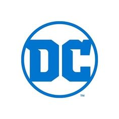 the dc logo is shown in blue