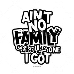 the words are black and white, with an image of a family on it's side