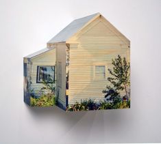 Frank Poor Abandoned Farmhouse - Swansea, SC 2014 Inkjet print on knotty pine veneer and aluminum 16 x 16 x 14 inches  (40.6 x 40.6 x 35.6 cm) Abandoned Farmhouse, Zine Design, Knotty Pine, Low Poly Art, Exhibition Space, Creative Outlet, Artist Books