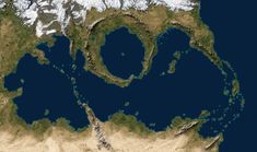 an image of the earth from space showing landforms and water bodies in different directions