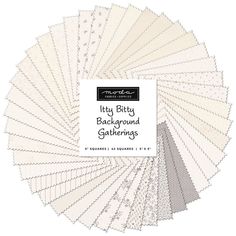 the faty bitty background gatherings are in white and grey, with black lettering on