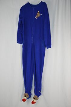 Nick & Nora Womens Small Blue Sock Monkey Long Sleeve Footed Pajama Night Wear #NickNora #Onesie Nick And Nora, Eileen West, Blue Socks, Women's Sleepwear, Sock Monkey, Night Wear, Sleepwear Robe, Amazon Finds, Sleepwear Women