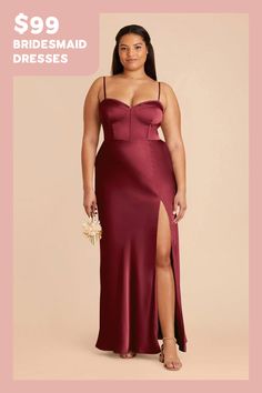 2x / burgundy Burgundy Bridesmaid Dress, Satin Bridesmaid Dress, Burgundy Bridesmaid, Birdy Grey, Burgundy Bridesmaid Dresses, Satin Bridesmaid Dresses, Va Va Voom, Matte Satin, Satin Dress