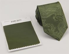 "Mrtini Olive Tie. Davids Bridal Mrtini Olive Tie. Mens Tie Olive Green. Moss Necktie for Men. Mrtini Olive Wedding Tie Pocket Square Bow Tie Slim Width Tie : 58\" x 2.75\" Standard Width Tie : 58\" x 3.25\" Extra Long Length Tie : 63\" x 3.25\" Children Tie : 48\" x 2.75\" Matching Pocket Square measures 10\"x 10\" Matching Self Tie Bowtie with Adjustable Strap Fit to Collar Size : 14 in ~ 20 in Color: Mrtini Olive Fabric: SILK Pattern: Paisley Style with Charm Genuine Leather Suspenders: https Suit With Olive Green Tie, Green Tie Wedding Groomsmen, Grey Suit Olive Green Tie, Groomsmen Green Tie, Green Tie For Wedding On Father's Day, Olive Green Ties Groomsmen, Olive Green Tie, Olive Green Bow Tie, Olive Colored Dress