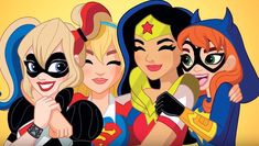 the dc super hero girls are posing together