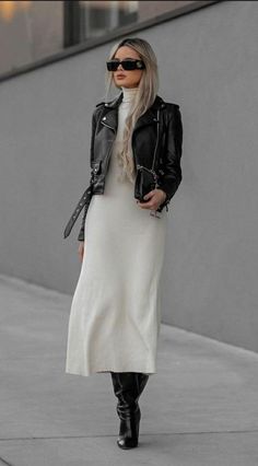 Casually Chic, Chic Fall Outfits, Fall Ideas, Looks Chic, 가을 패션, Style Mistakes, Fall Fashion Outfits, Black Leather Jacket