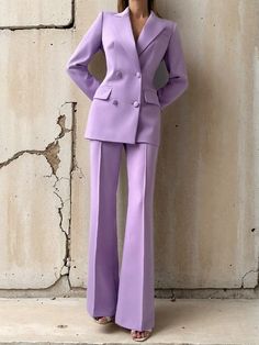 Olivia Mark - Versatile Urban Blazer with Lapel Collar and Relaxed Design Model Blazer, Kimono Shirt, Purple L, Style Blazer, Lapel Blazer, Blazer Designs, Role Model, Loose Fitting Tops, Gray Suit