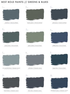 the different shades of blue and green paint